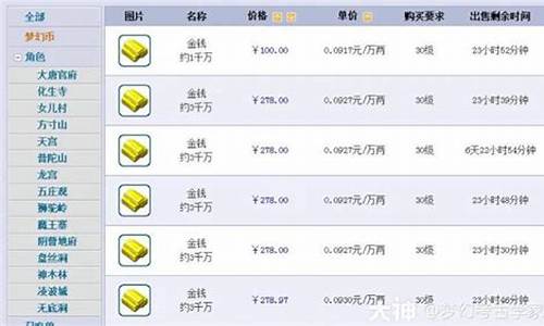 梦幻西游金价如何查询_梦幻西游金价查询